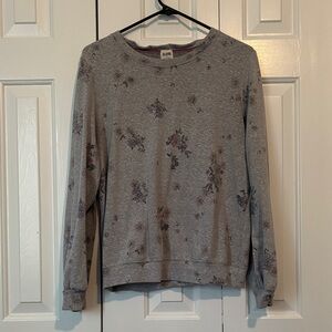 Floral Crewneck Sweatshirt - Gray